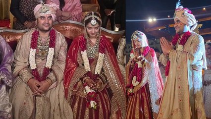 Indresh Upadhyay Wife Shipra Sharma Entry Video: 100 पंडितों के बीच सात फेरे और मांग में भरा सिंदूर