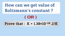 How can we get value of Boltzmann's constant
