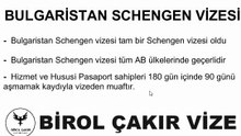 BULGARİSTAN SCHENGEN VİZESİ