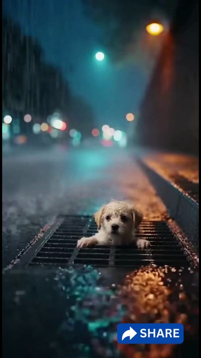 Saving a Tiny Puppy in the Rain ❤️🐶.