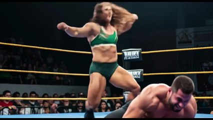 Female bodybuilders are beating men in mixed wrestling matches.