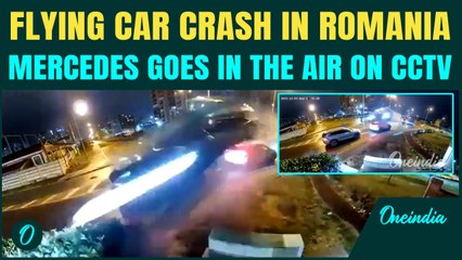 VIDEO: ‘Flying Car’ Horror in Romania, Mercedes SOARS Over Two Vehicles, Smashes Out of Frame