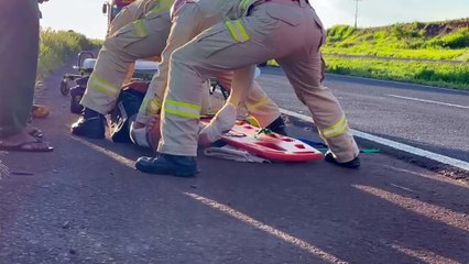Veículo sai da pista e capota na BR-163 entre Cascavel e Toledo_1