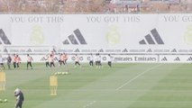 Entrenamiento completo del Real Madrid previo al partido de Liga ante el Celta