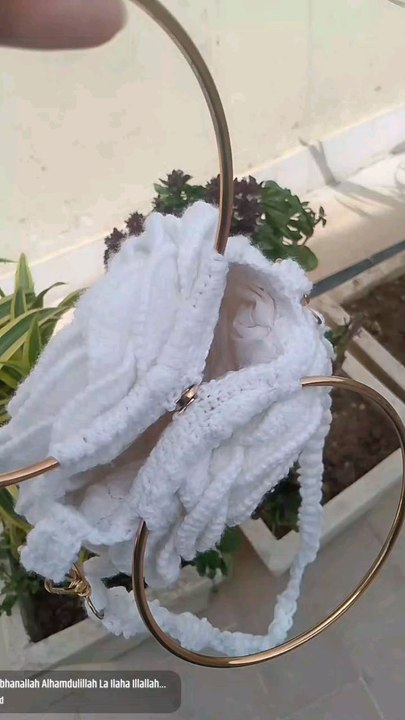 Handmade crochet rose bag