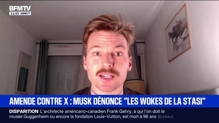 Pour Nicolas Conquer, Elon Musk est dans "la défense de la liberté d'expression" lorsqu'il parle de "commissaires woke de la Stasi de l'UE"