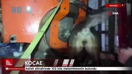 Kocaeli'de dev operasyon: Asfalt silindirinde 102 kilo metamfetamin bulundu