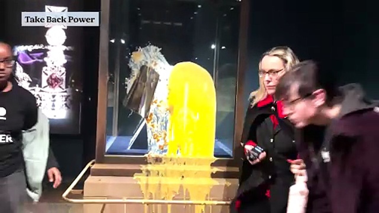 Tower of London closed after four protesters arrested over custard attack on Crown Jewels