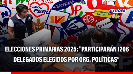 Elecciones Primarias 2025: "Participarán 1206 delegados que han sido elegidos por las organizaciones políticas", según representante de la ONPE