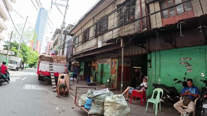 Morning Life on A. Rivera Street in Manila City in the Philippines