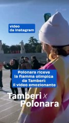 Polonara riceve la fiamma olimpica da Tamberi: il video emozionante