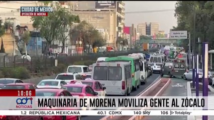 Acarreados de todo el país llegan en camionetas de turismo para llenar el Zócalo