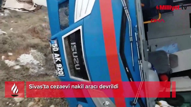 Sivas Zara'da feci kaza! Cezaevi nakil aracı devrildi; 9 yaralı