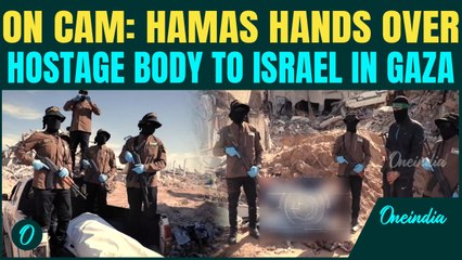 VIDEO: Al-Qassam Fighters Hand Over Body of Israeli held Hostage by Hamas as Gaza Ceasefire Holds