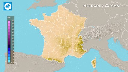 D'importants cumuls de pluie prévus en France dimanche et lundi