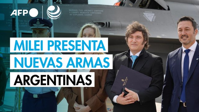 Milei presenta cazas F16 que compró a Dinamarca como ángeles protectores de Argentina