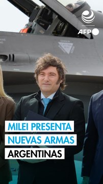 Milei presenta cazas F16 que compró a Dinamarca como ángeles protectores de Argentina