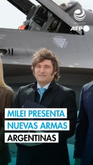 Milei presenta cazas F16 que compró a Dinamarca como "ángeles protectores" de Argentina