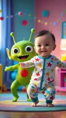 💕Baby dancing💞 😂 Funny Baby DANCE with Alien 👽 | Cutest & Funniest Kids Video Ever #FunnyBaby #BabyDance #AlienDanc