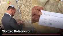 Eduardo Bolsonaro deixa bilhete pedindo soltura do pai no Muro das Lamentações