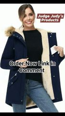 Warm Waterproof Winter Coat for Women – Sherpa Lined Parka   Stay cozy and stylish this winter with this waterproof parka jacket!