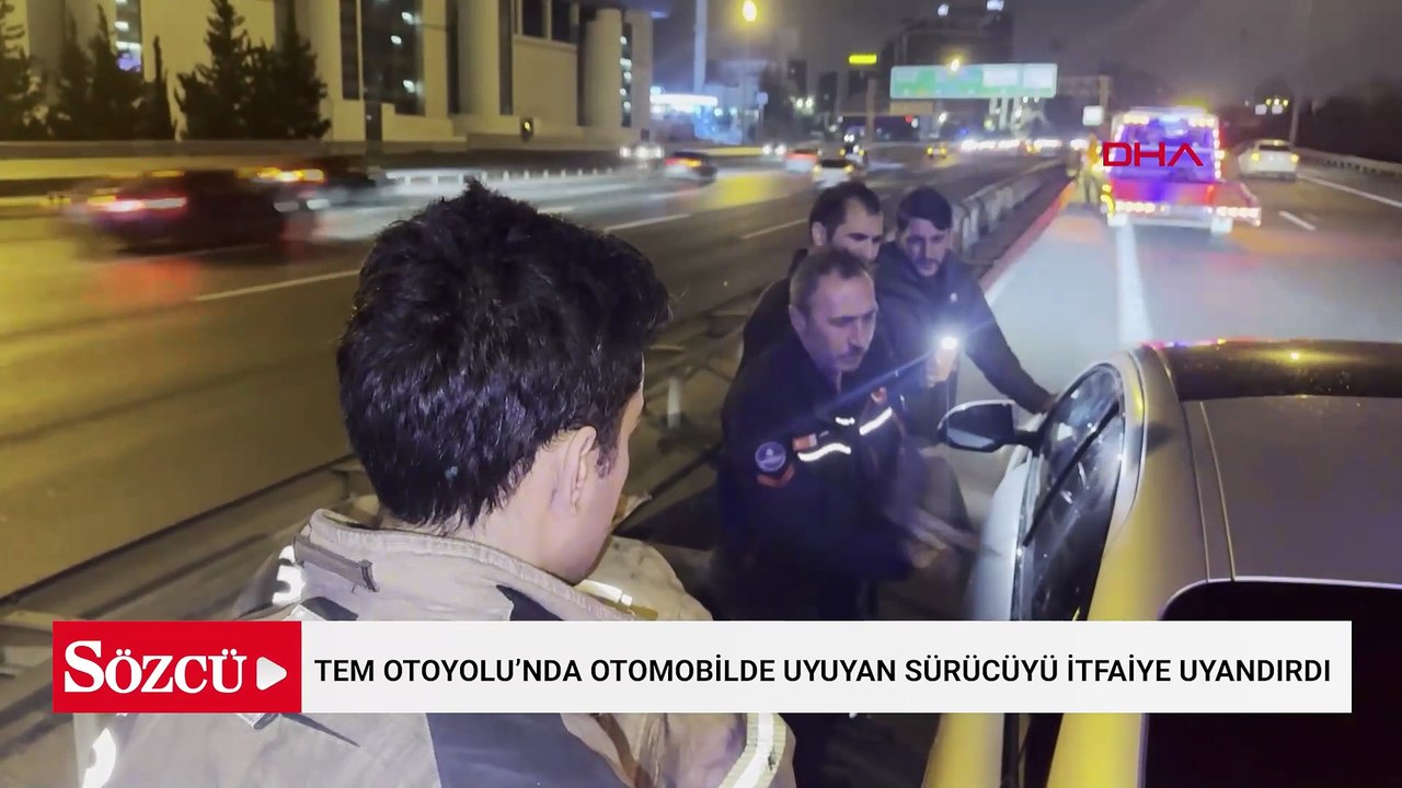 TEM'de araç içerisinde uyuya kalan kişi balta yardımıyla kurtarıldı