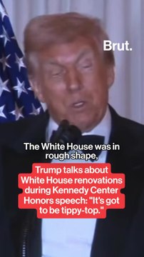 Trump talks about White House construction during Kennedy Center Honors speech.