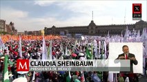 Sheinbaum celebra siete años de la 4T en el Zócalo con mensaje de unidad