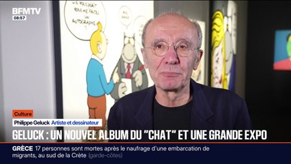 Philippe Geluck signe un nouvel album du "chat" et une exposition retraçant ses travaux