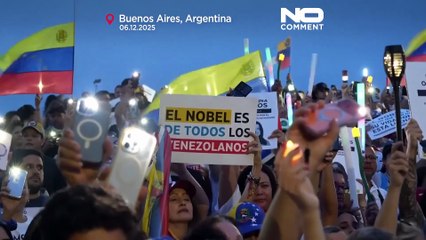 Latin Amerika'da Nobel töreni öncesi Venezuelalı muhalif lider Machado'ya destek yürüyüşü