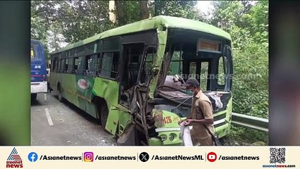ശബരിമലപാതയിൽ KSRTC ബസ്സുകൾ കൂട്ടിയിടിച്ചു, പരിക്കേറ്റ ഡ്രൈവർമാർ ആശുപത്രിയിൽ