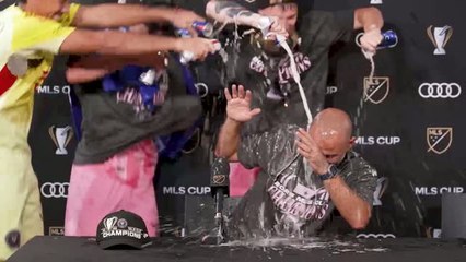 Mascherano soaked by Inter Miami players following MLS Cup win