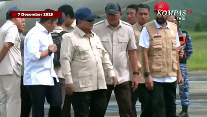 Prabowo Tiba di Aceh, Langsung Peluk Gubernur Muzakir Manaf usai Turun Pesawat