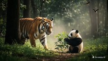 Tiger attack on baby panda.......