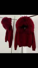 Top On Sale Product Recommendations! Coat Women Cardigan Natural Fox Fur Coat Women Real Mongolian Fur Knitwear Female Spring Autumn Hooded Knitted Fur Jacket