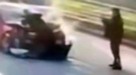 Eski eşiyle evli olan polise otomobille çarpıp yaralayan sürücü gözaltına alındı