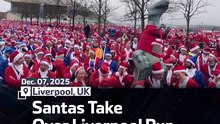 Santas Take Over Liverpool Run