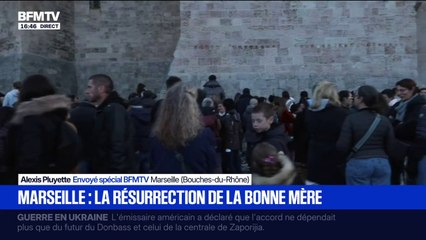 Après plusieurs mois de restauration, les Marseillais se sont réunis pour célébrer la statue de la Bonne Mère