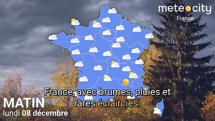Bulletin météo France du lundi 08 décembre 2025