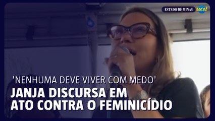 Janja discursa em ato contra o feminicídio 'Nenhuma deve viver com medo'