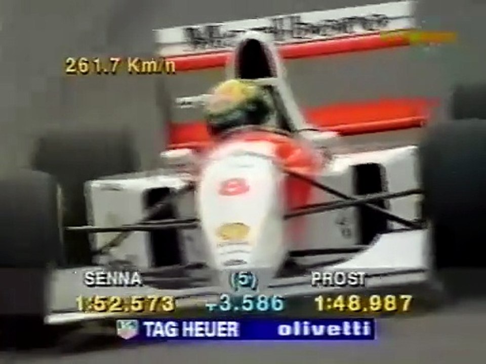 F1 – Ayrton Senna (McLaren Ford V8) laps in qualifying – Belgium 1993