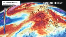 Temperature anomalies at 1.5 kilometre above the surface across Europe