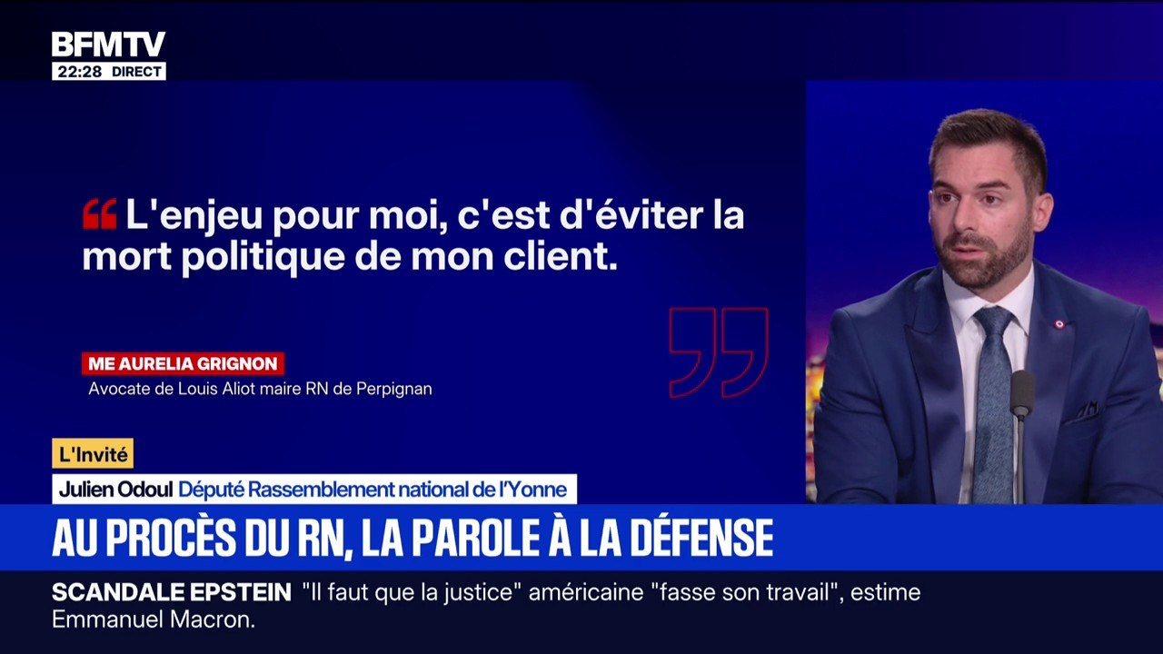 Procès du RN: "Nous sommes innocents", déclare Julien Odoul, député RN de l'Yonne