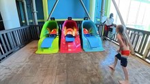 Race in aqua park😱