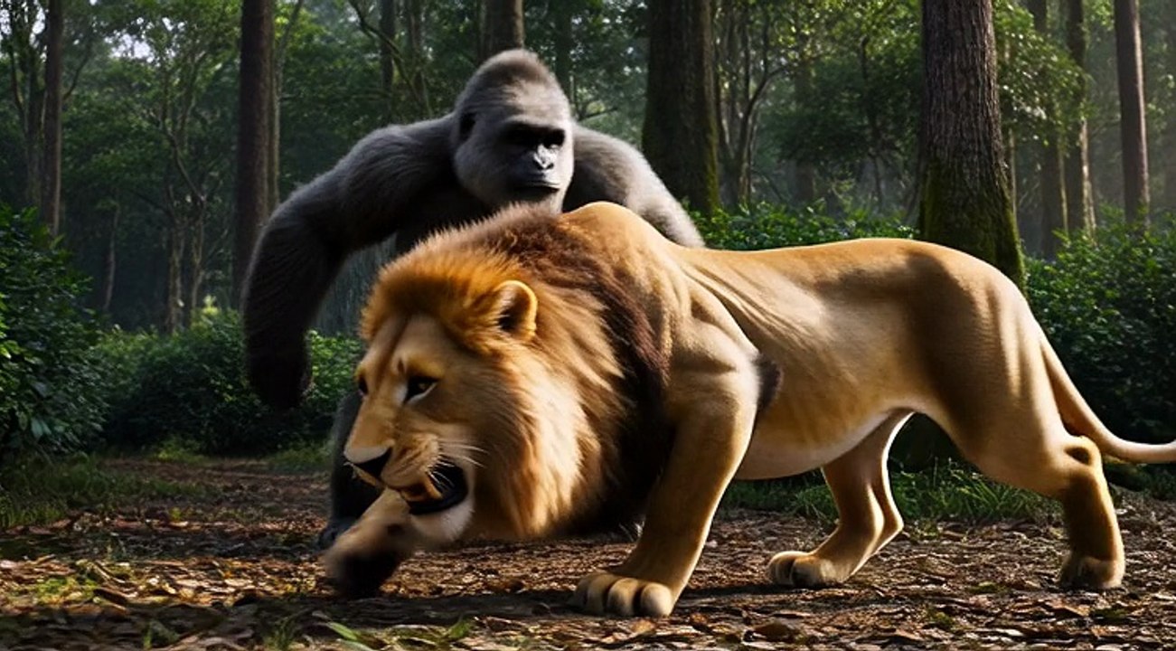 Kings Collide – Lion vs Gorilla