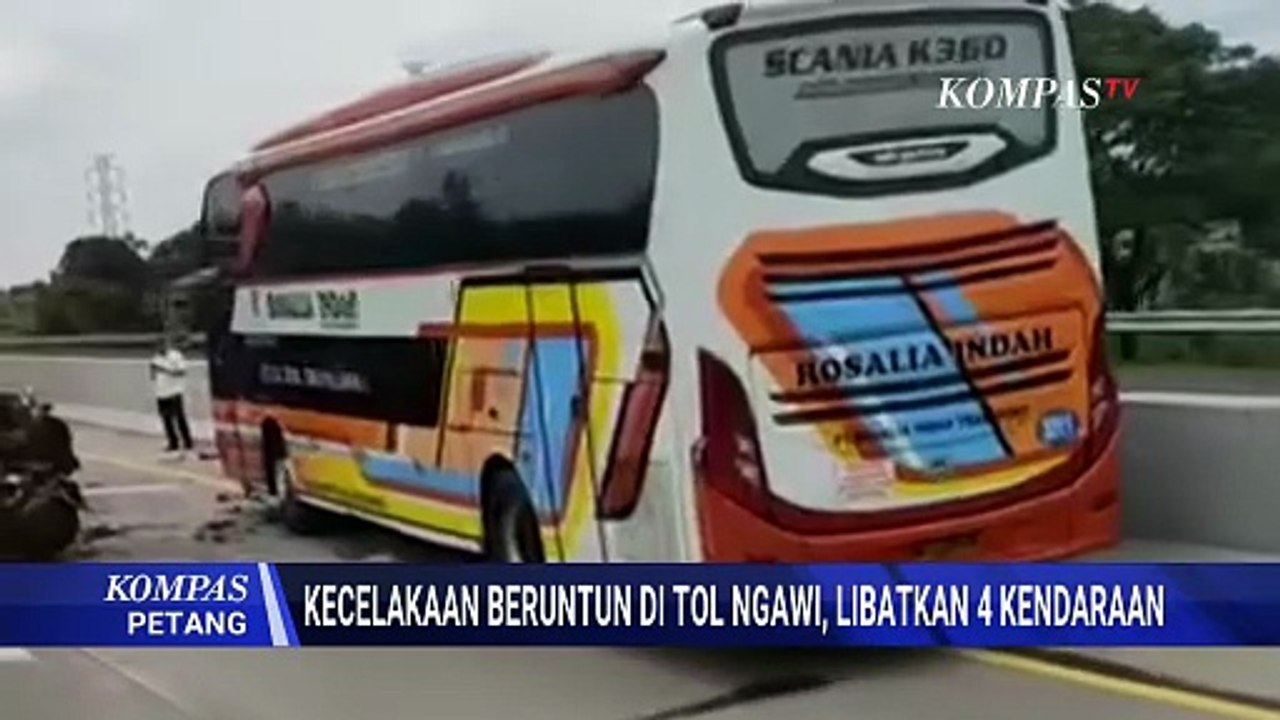 Detik-detik Pasca Kecelakaan Beruntun di Tol Ngawi, 3 Orang Terluka | KOMPAS PETANG