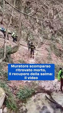 Muratore scomparso ritrovato morto, il recupero della salma: il video