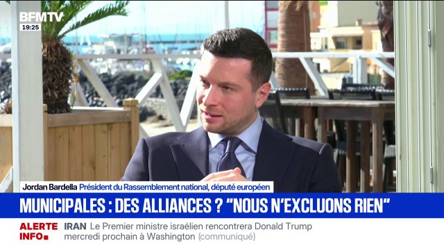 Nous n'excluons rien , affirme Jordan Bardella à propos d'alliances entre le RN et d'autres partis aux élections municipales