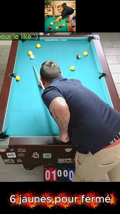 6 jaunes et la noire pour fermé #8ballpool #8ball #8pool #blackball #billard #pourtoi #fyp