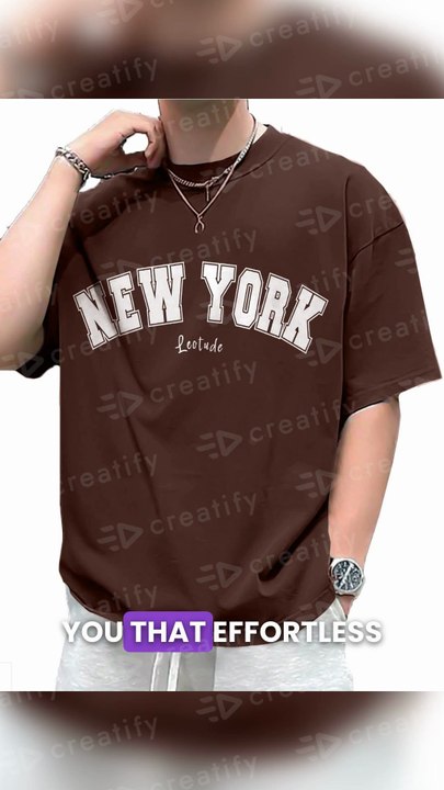 LEOTUDE Men’s Oversized Brown Printed T-Shirt | Trendy Casual Streetwear 😎👕